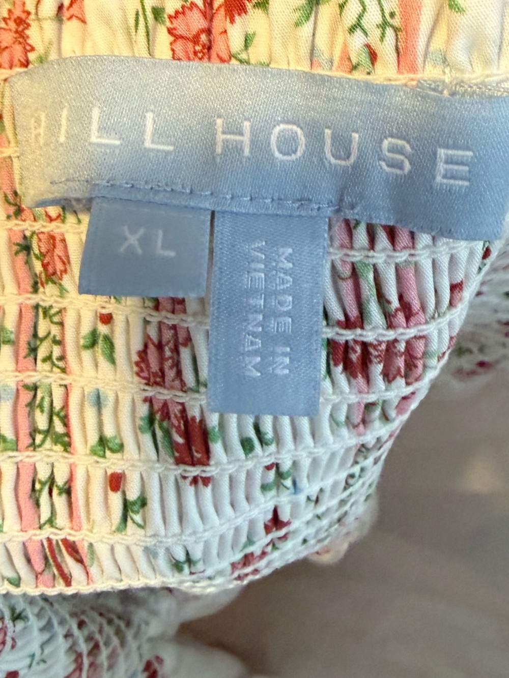 Hill House Delphine Nap Skirt in Pink Vine Floral Smocked Waist - Picture 3 of 3